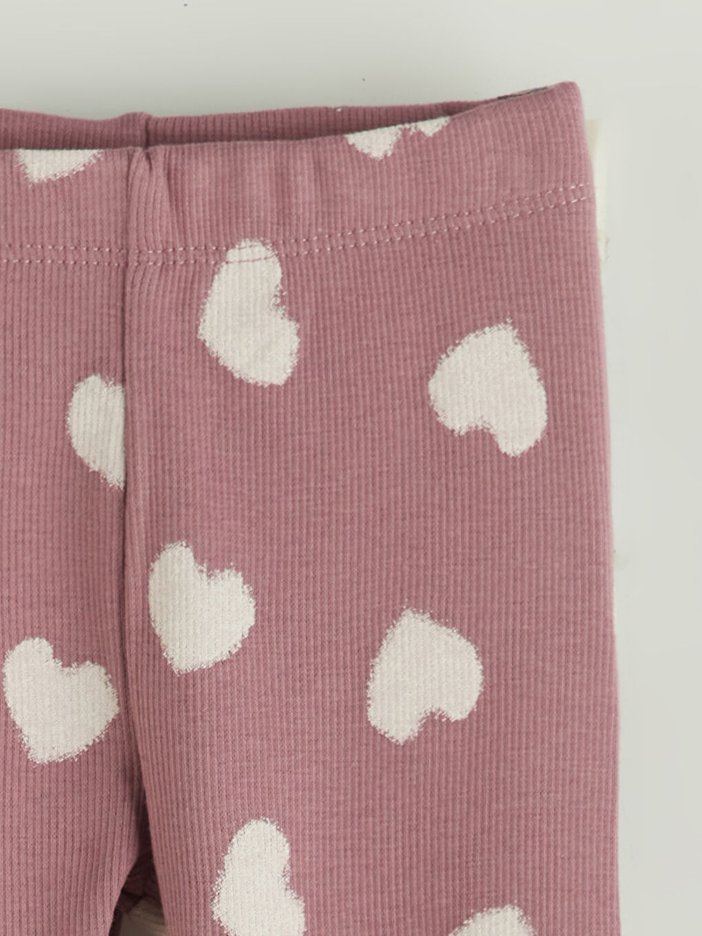 Mor Beli Lastikli Baskılı Kız Çocuk Tayt-1