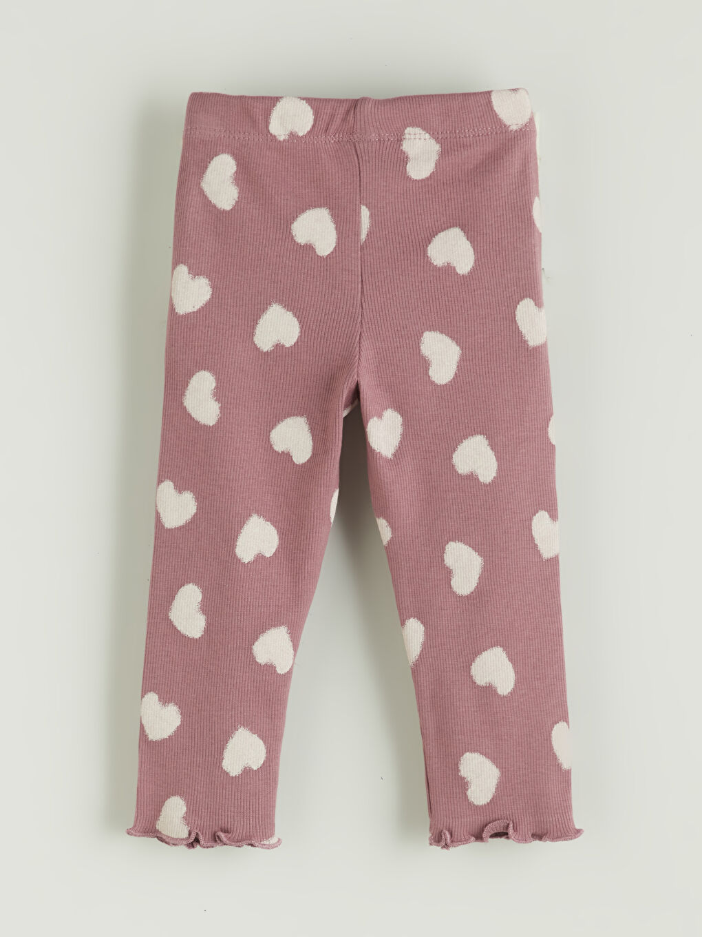 Mor Beli Lastikli Baskılı Kız Çocuk Tayt-2