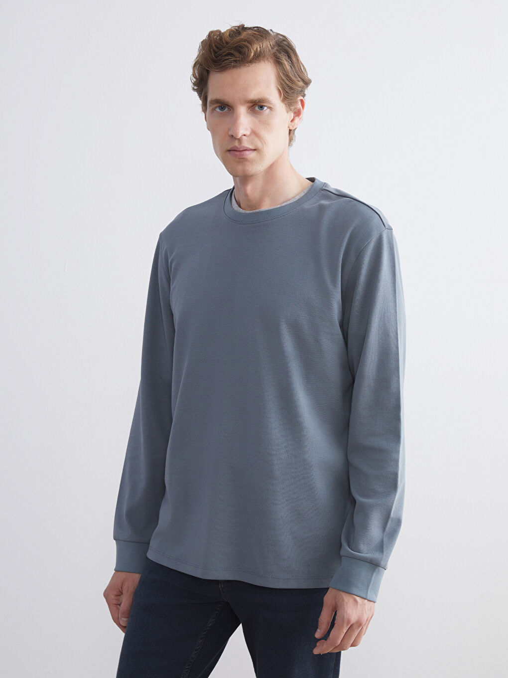 Crew Neck Long Sleeve Men's Sweatshirt