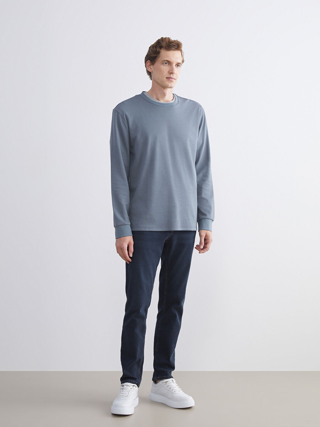 Crew Neck Long Sleeve Men's Sweatshirt-1