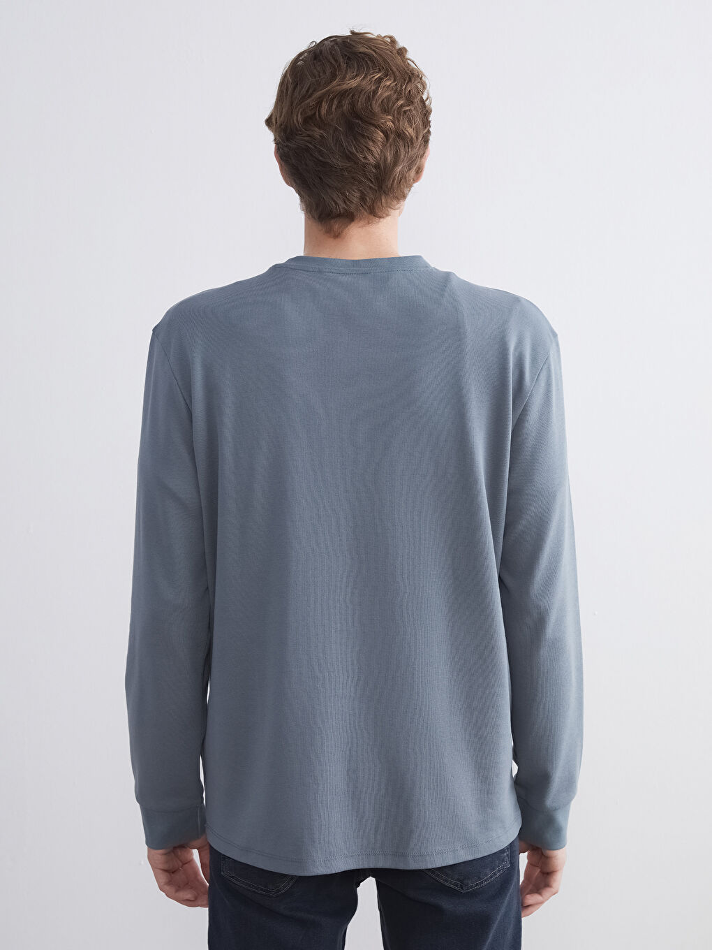 Crew Neck Long Sleeve Men's Sweatshirt-3