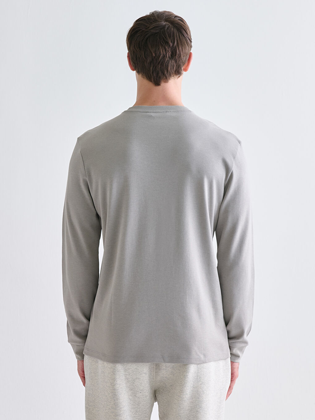 Crew Neck Long Sleeve Men's Sweatshirt-3