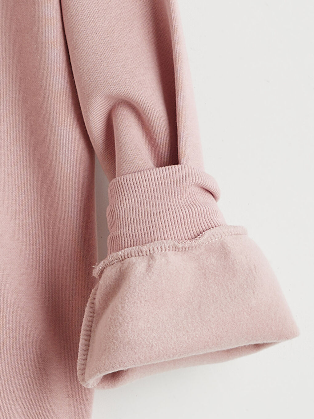 Pembe Baskılı Kız Çocuk Kalın Sweatshirt-4