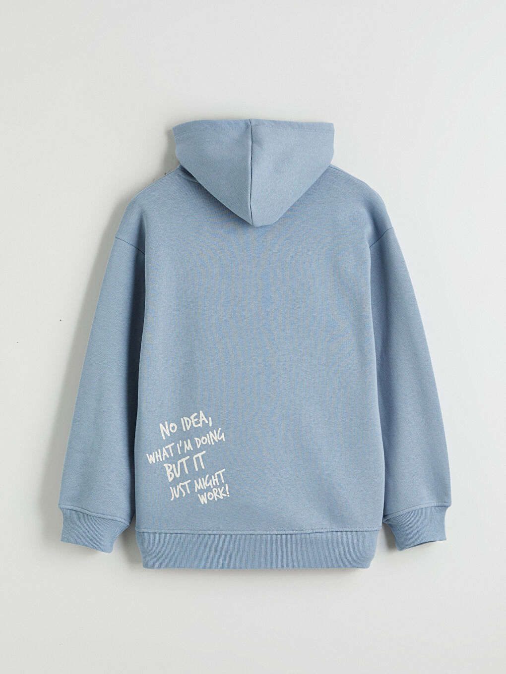 Mavi Baskılı Kız Çocuk Kalın Sweatshirt-4