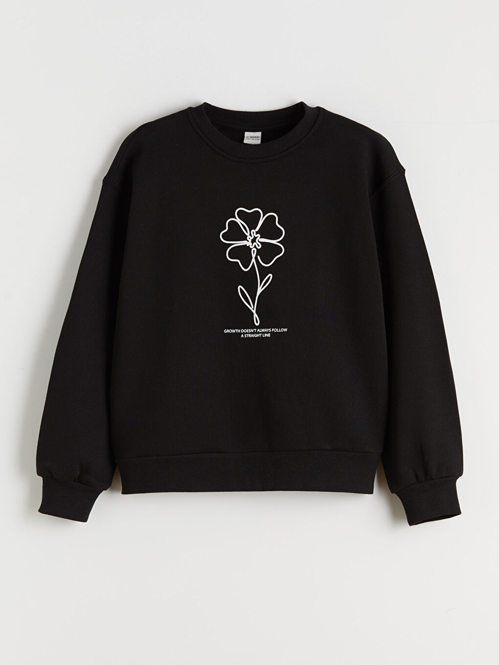 қыздарға арналған дөңгелек жағалы гүлді свитшот 2 данадан тұратын-1