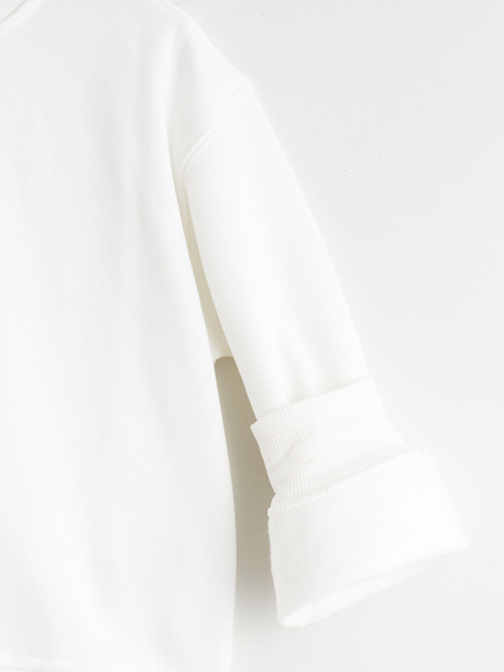 Ekru Bisiklet Yaka Kız Çocuk Sweatshirt-3