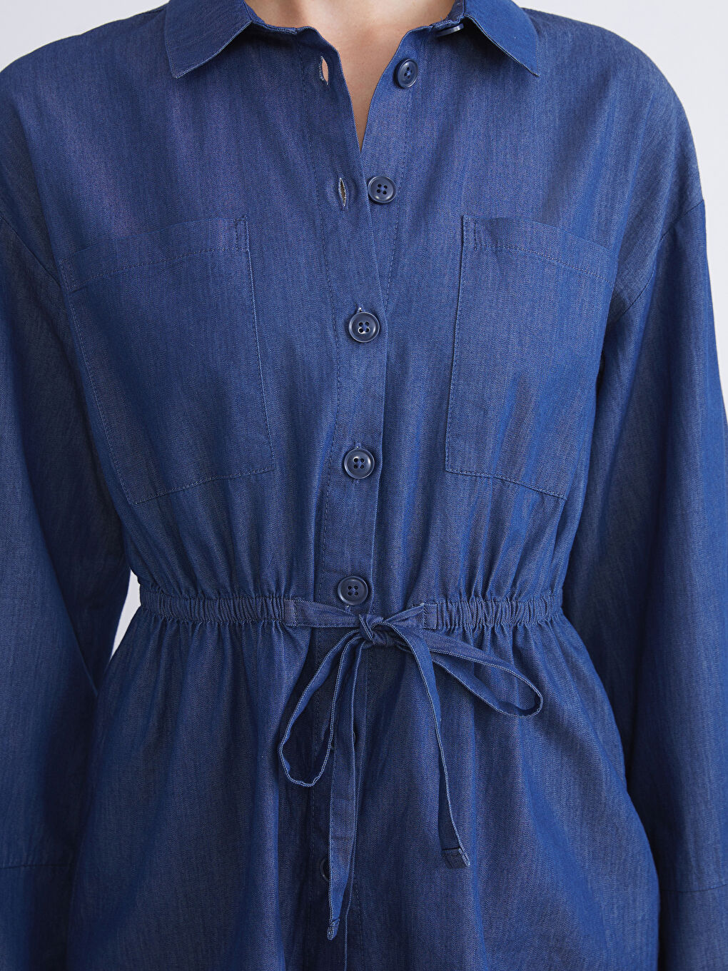 LCW Comfort Woman INDIGO Denim Shirt -W5HE94Z8-507