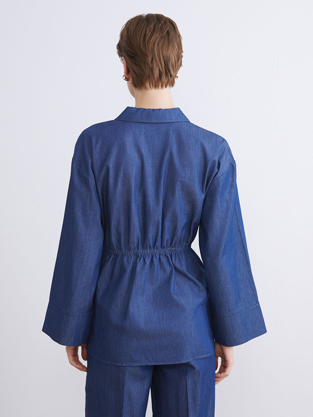 LCW Comfort Woman INDIGO Denim Shirt -W5HE94Z8-507