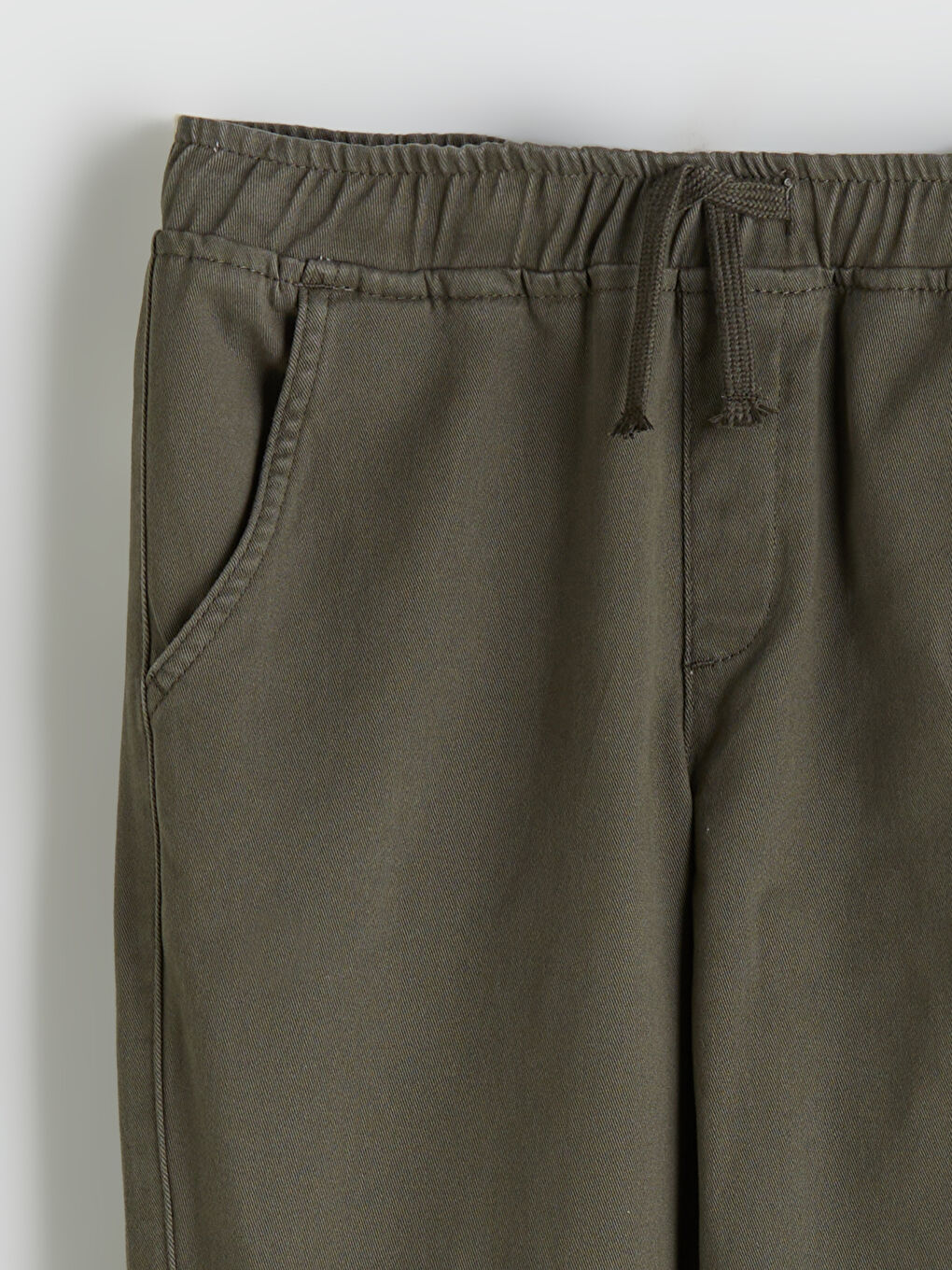 Haki Beli Lastikli Erkek Çocuk Jogger Pantolon-1