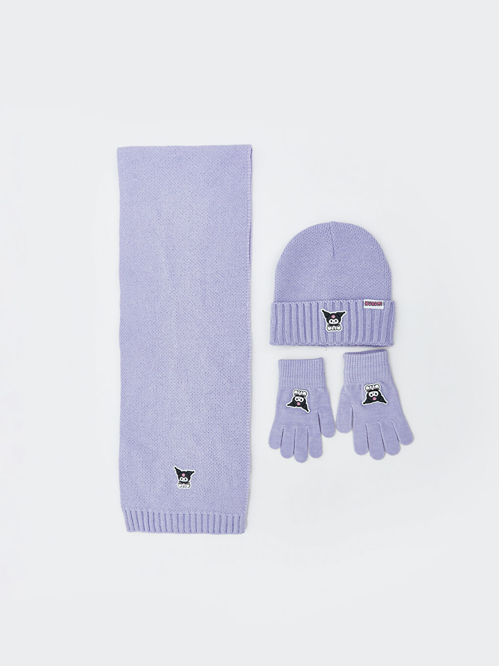 Girl LILAC Scarf & Beanie & Glove Set
