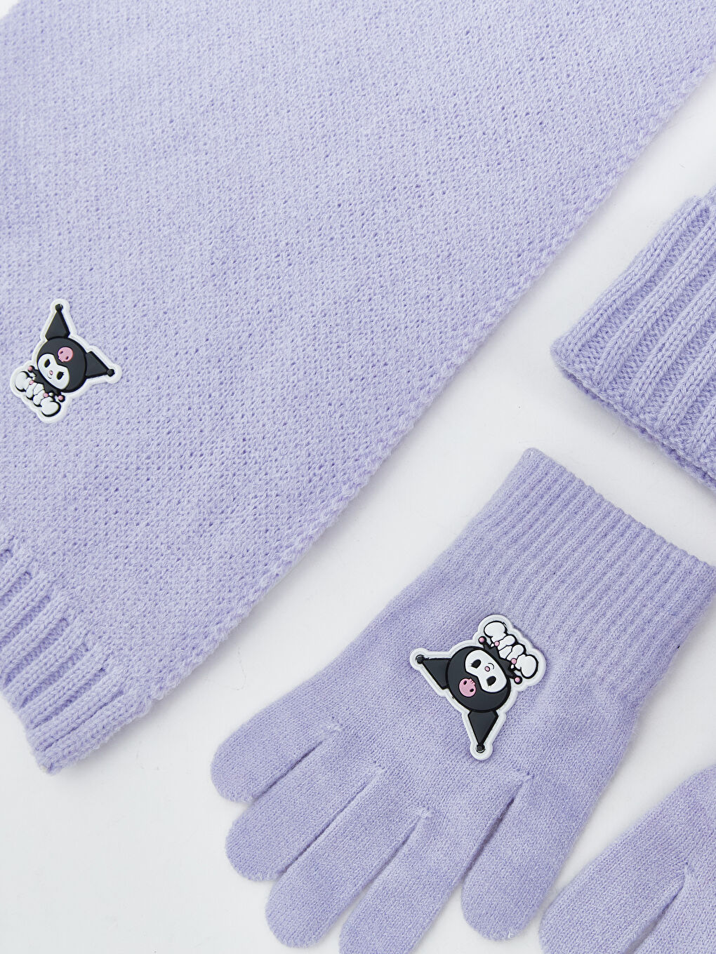 Girl LILAC Scarf & Beanie & Glove Set-3