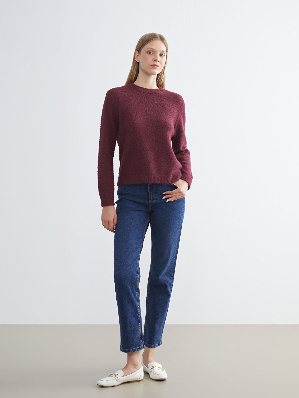 Crew Neck Women's Knitwear Sweater-1