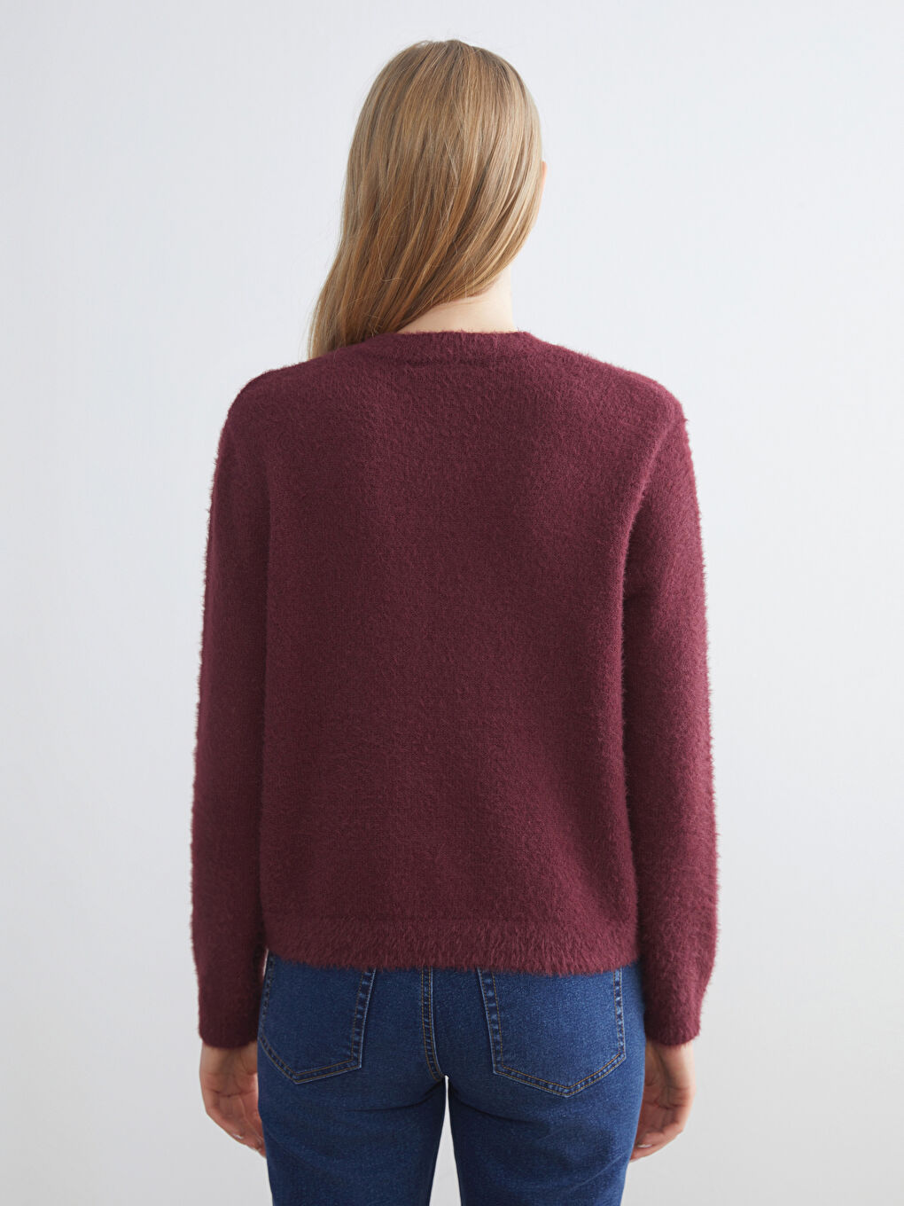 Crew Neck Women's Knitwear Sweater-3