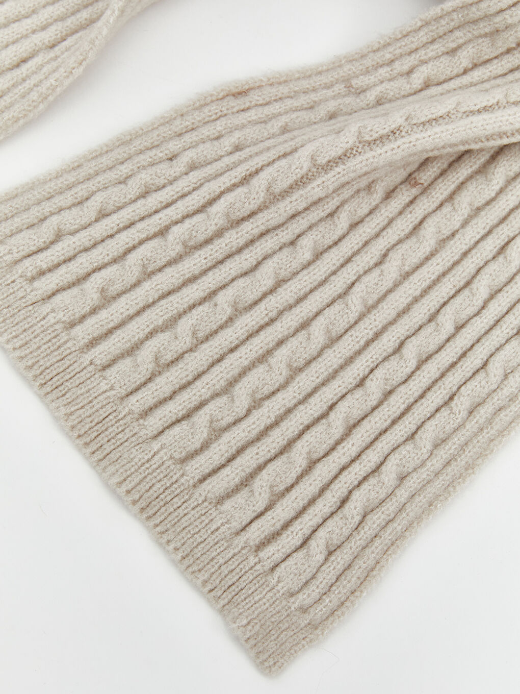 Gri Ponpon Detaylı Kız Çocuk Atkı ve Bere Takım-1