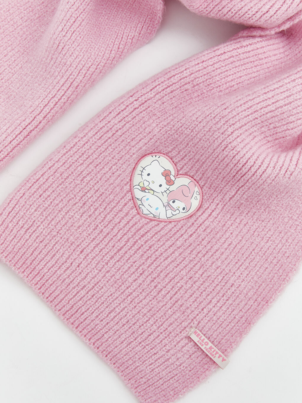 Pembe Hello Kitty Nakışlı Kız Çocuk Atkı ve Bere -2