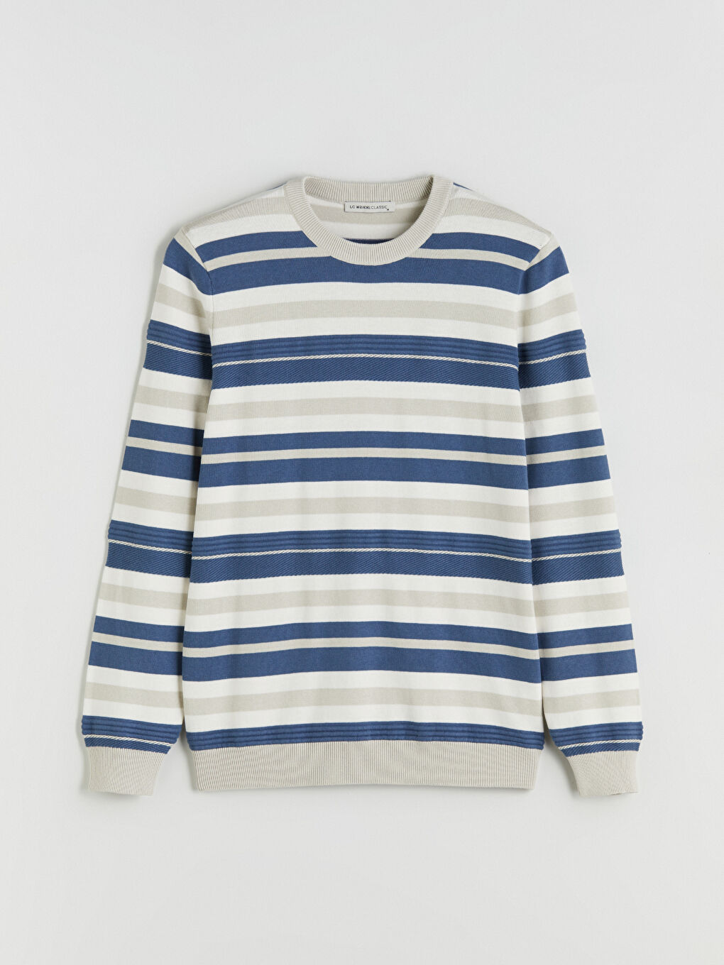 ерлерге арналған трикотаж жолақты жемпір-4