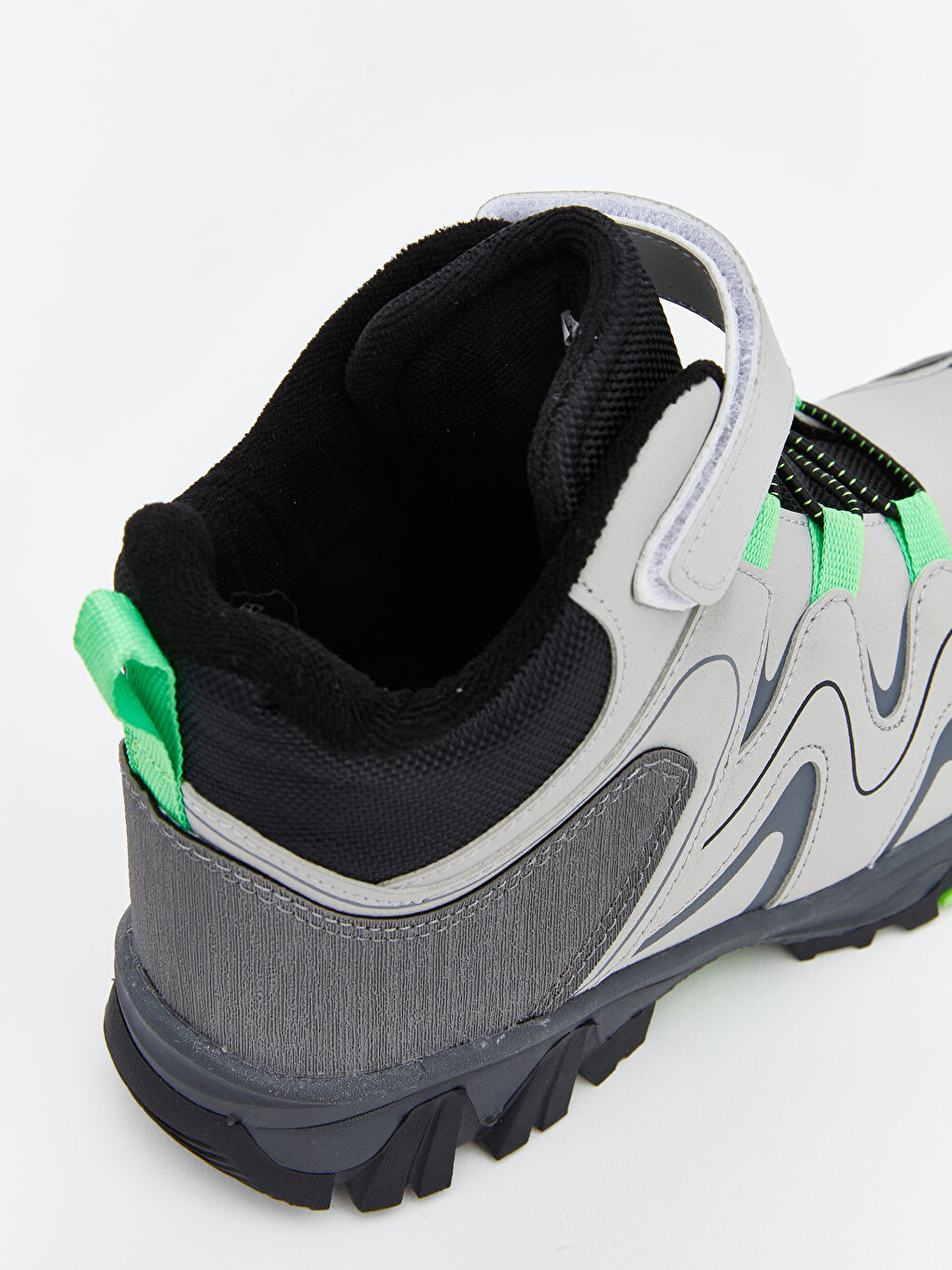 Gri Cırt Cırtlı Bağcıklı Erkek Çocuk Trekking Bot-5