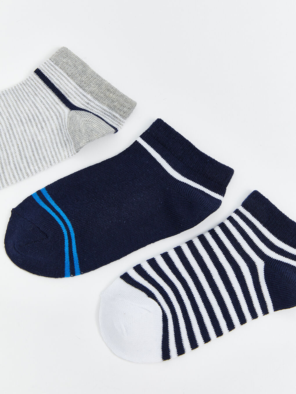 LCW ECO Striped Boys' Trainer Socks 3-pack -W5HG08Z4-CT3