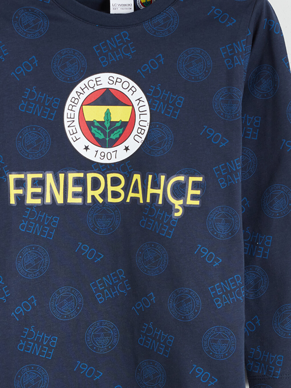 Lacivert Fenerbahçe Baskılı Erkek Çocuk Pijama Üst-1