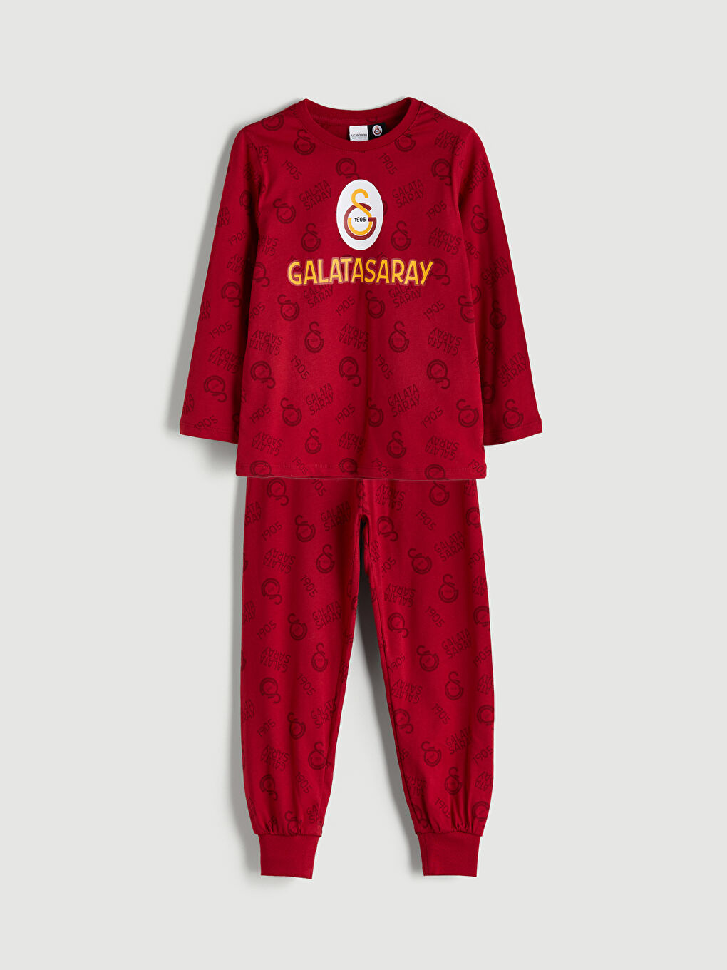 Kırmızı Bisiklet Yaka Galatasaray Baskılı Erkek Çocuk Pijama Takımı