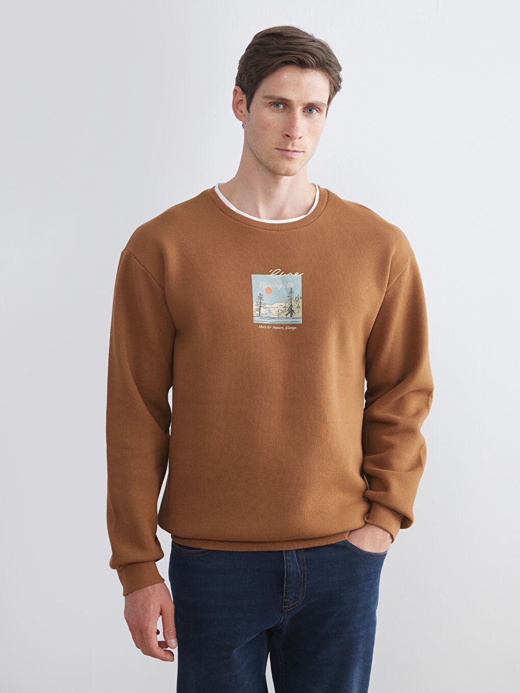 LCW ECO Man BROWN Sweatshirt -W5HG31Z8-CT9