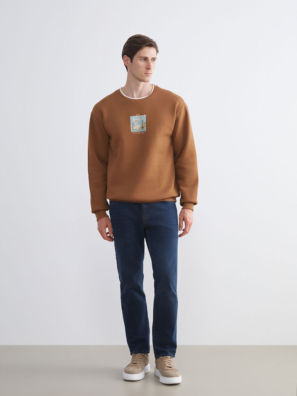 LCW ECO Man BROWN Sweatshirt -W5HG31Z8-CT9