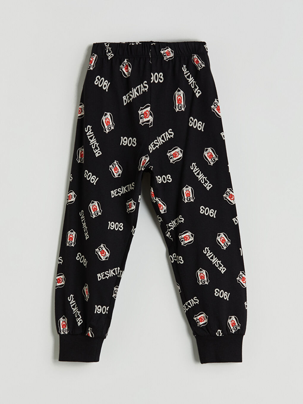 Siyah Beli Lastikli Beşiktaş Baskılı Erkek Çocuk Pijama Alt