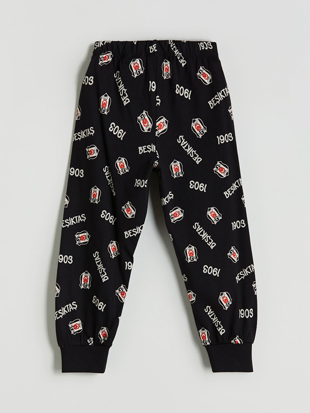 Siyah Beli Lastikli Beşiktaş Baskılı Erkek Çocuk Pijama Alt-1