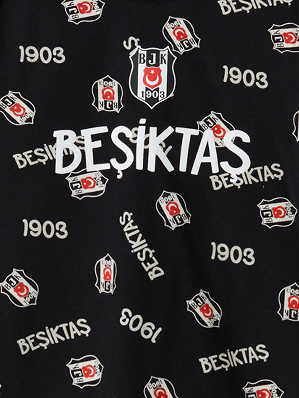 Siyah Beşiktaş Baskılı Erkek Çocuk Pijama Takımı-2