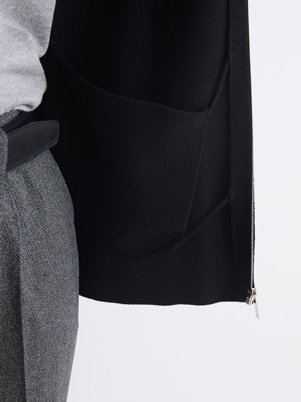 Siyah Polo Yaka Erkek Triko Hırka-3