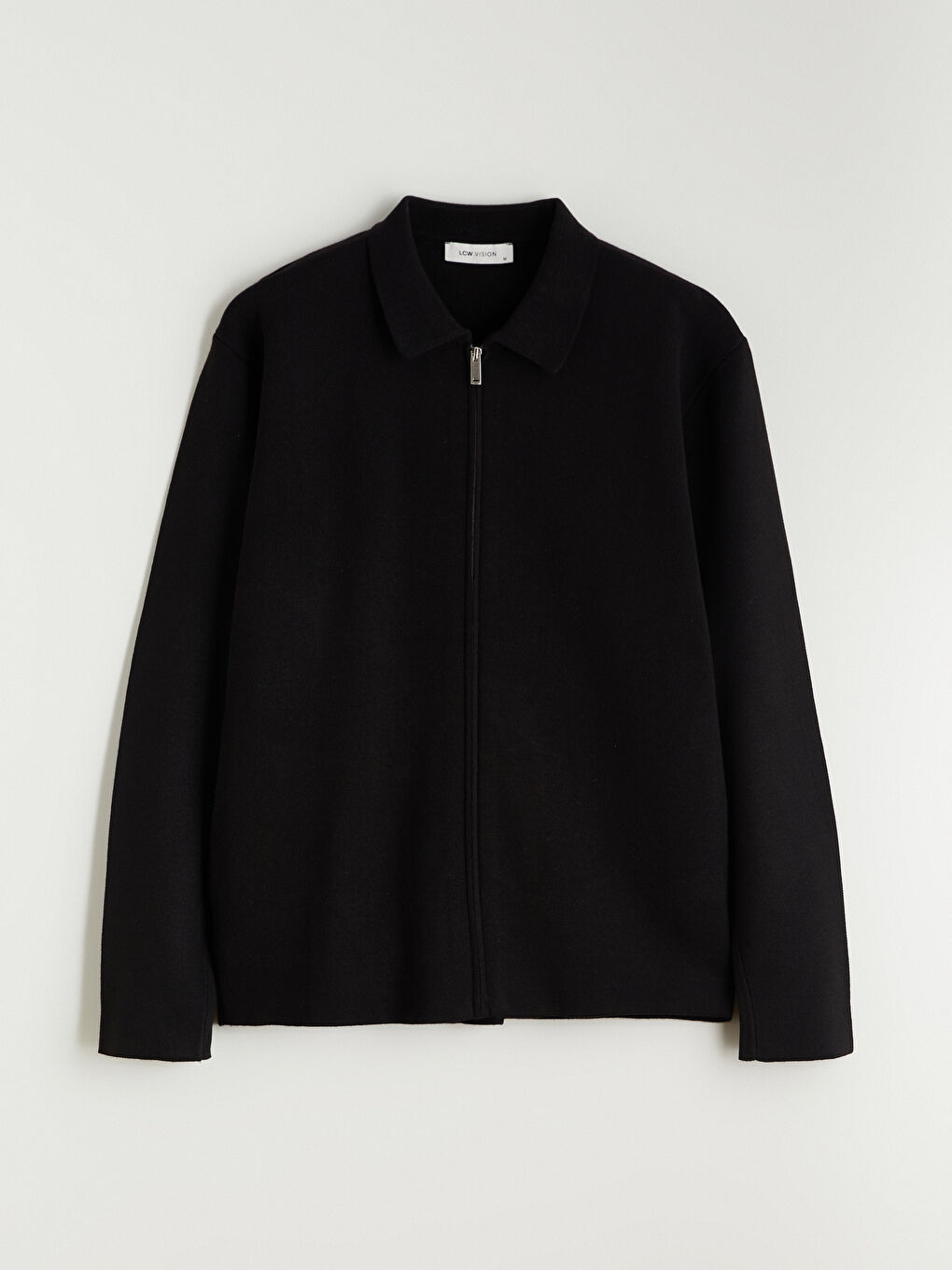 Siyah Polo Yaka Erkek Triko Hırka-5