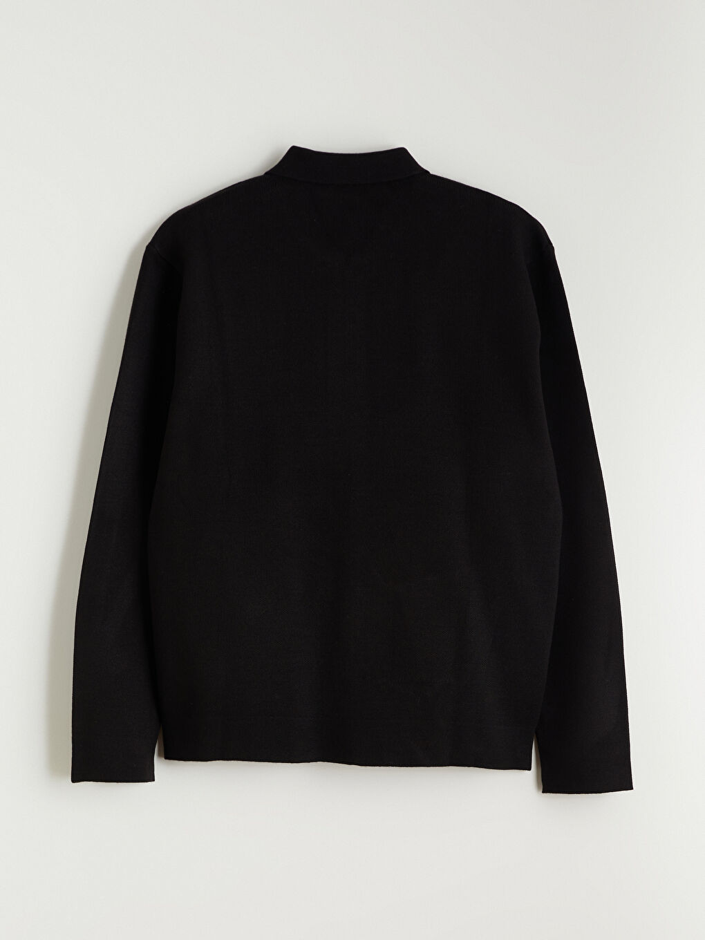 Siyah Polo Yaka Erkek Triko Hırka-6