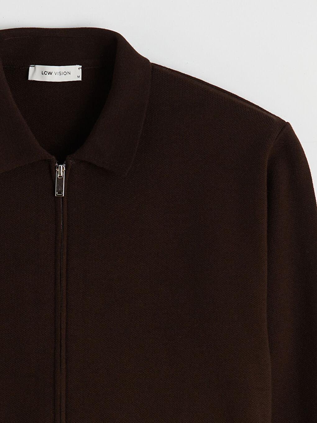 Kahverengi Polo Yaka Erkek Triko Hırka-5