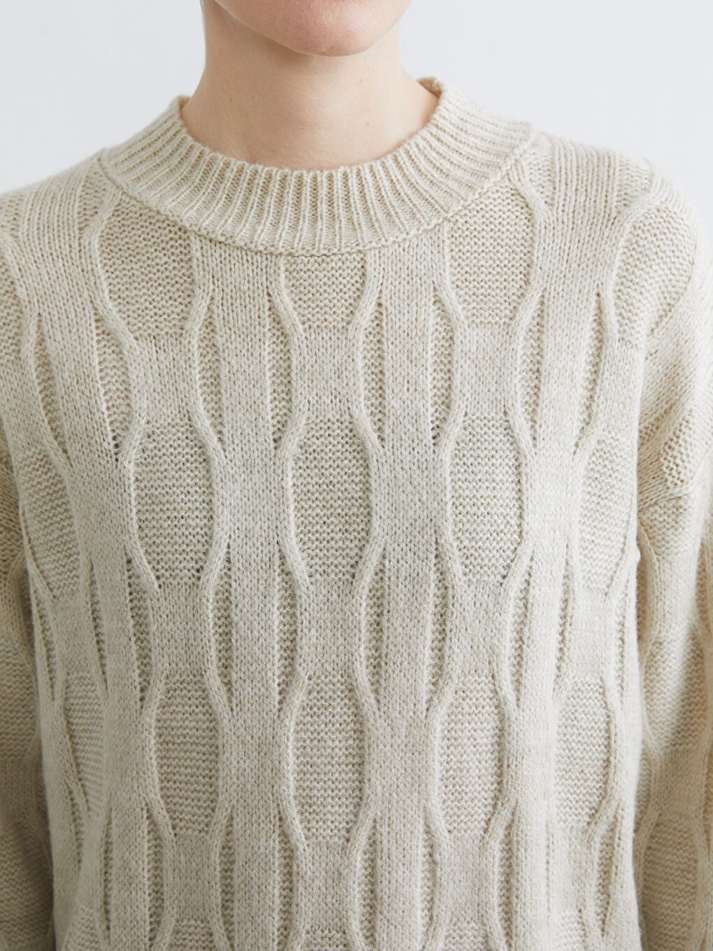 Half Turtleneck Oversize Women's Knitwear Tunic-2