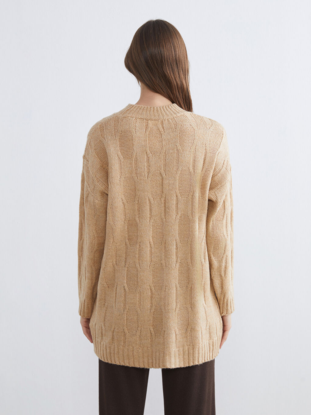 Half Turtleneck Oversize Women's Knitwear Tunic-3