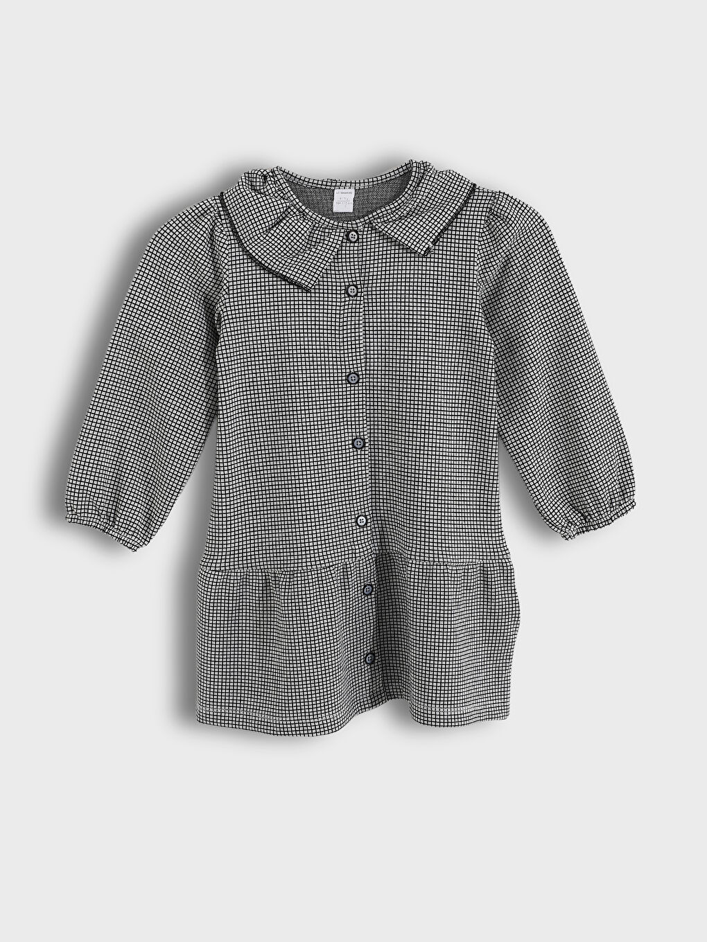Robe Fille Bébé à Motif Écossais avec Col Claudine
