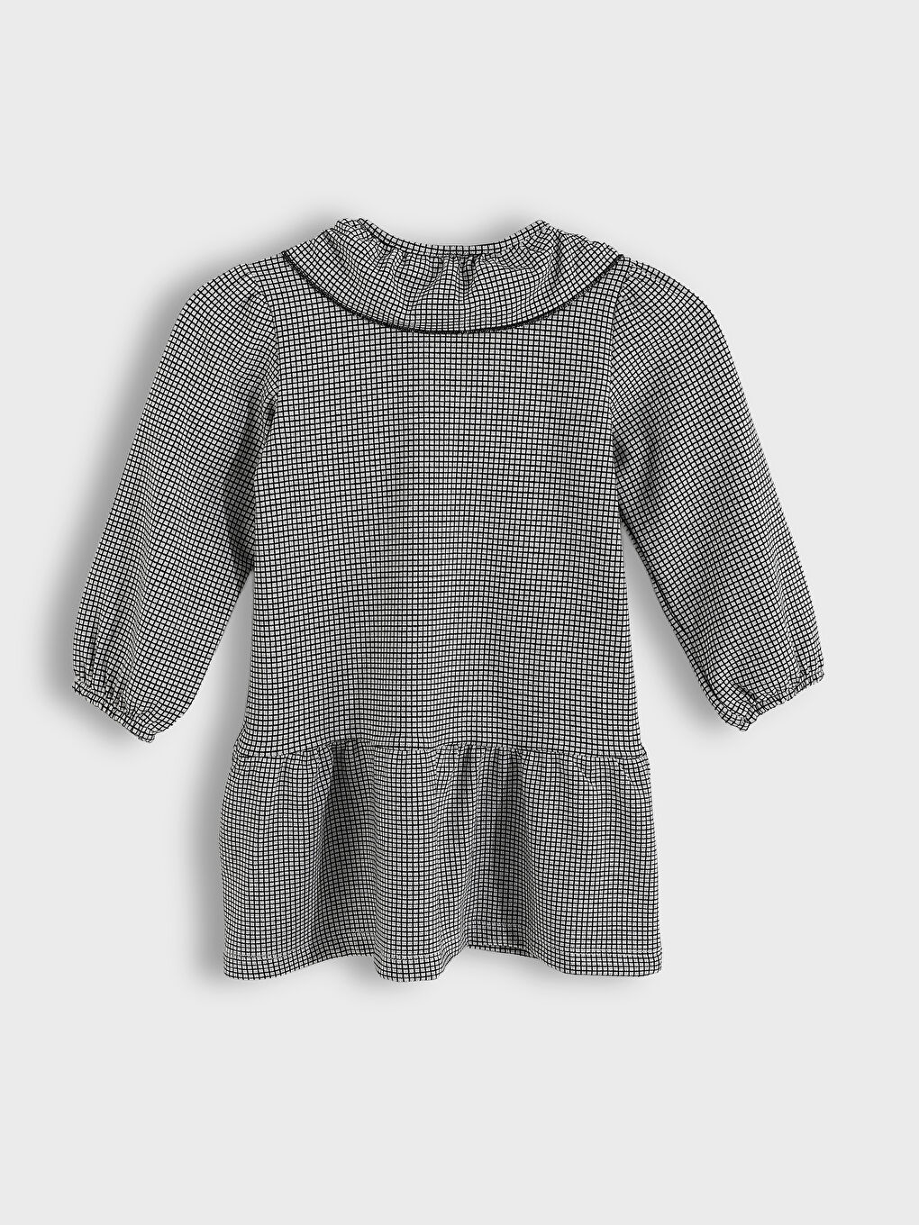 Robe Fille Bébé à Motif Écossais avec Col Claudine-1