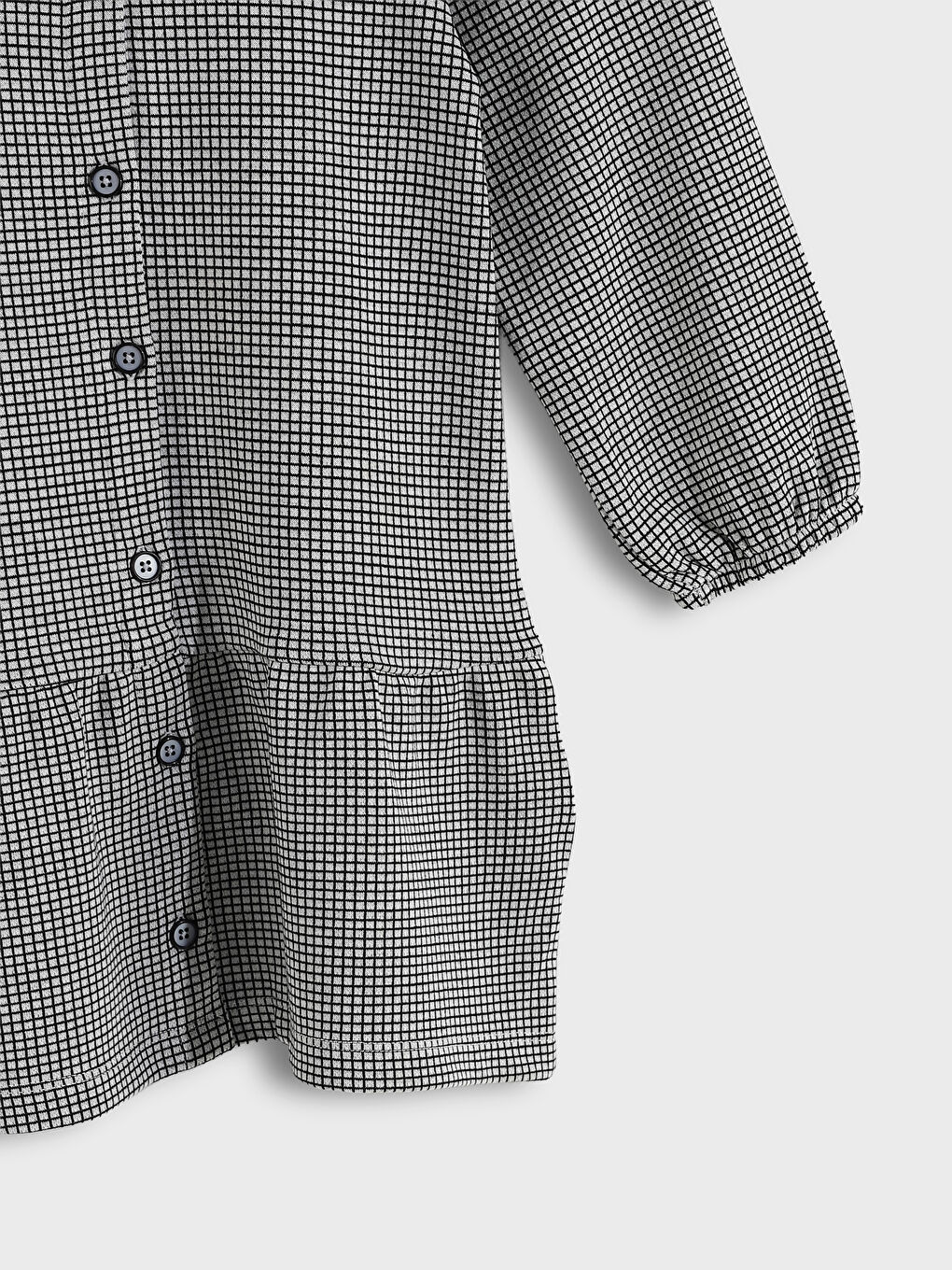 Robe Fille Bébé à Motif Écossais avec Col Claudine-2