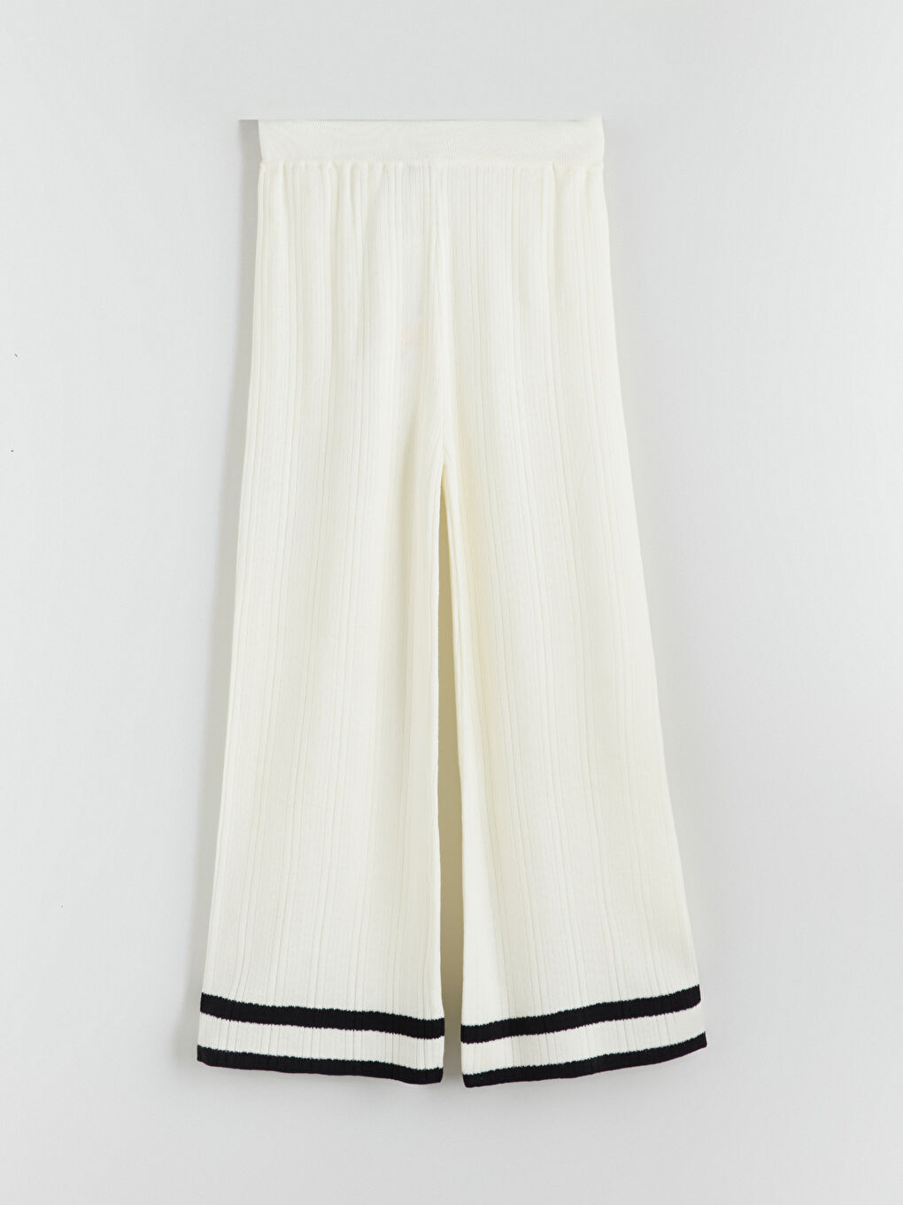 Women's Elastic Waist Striped Knitwear Trousers-9