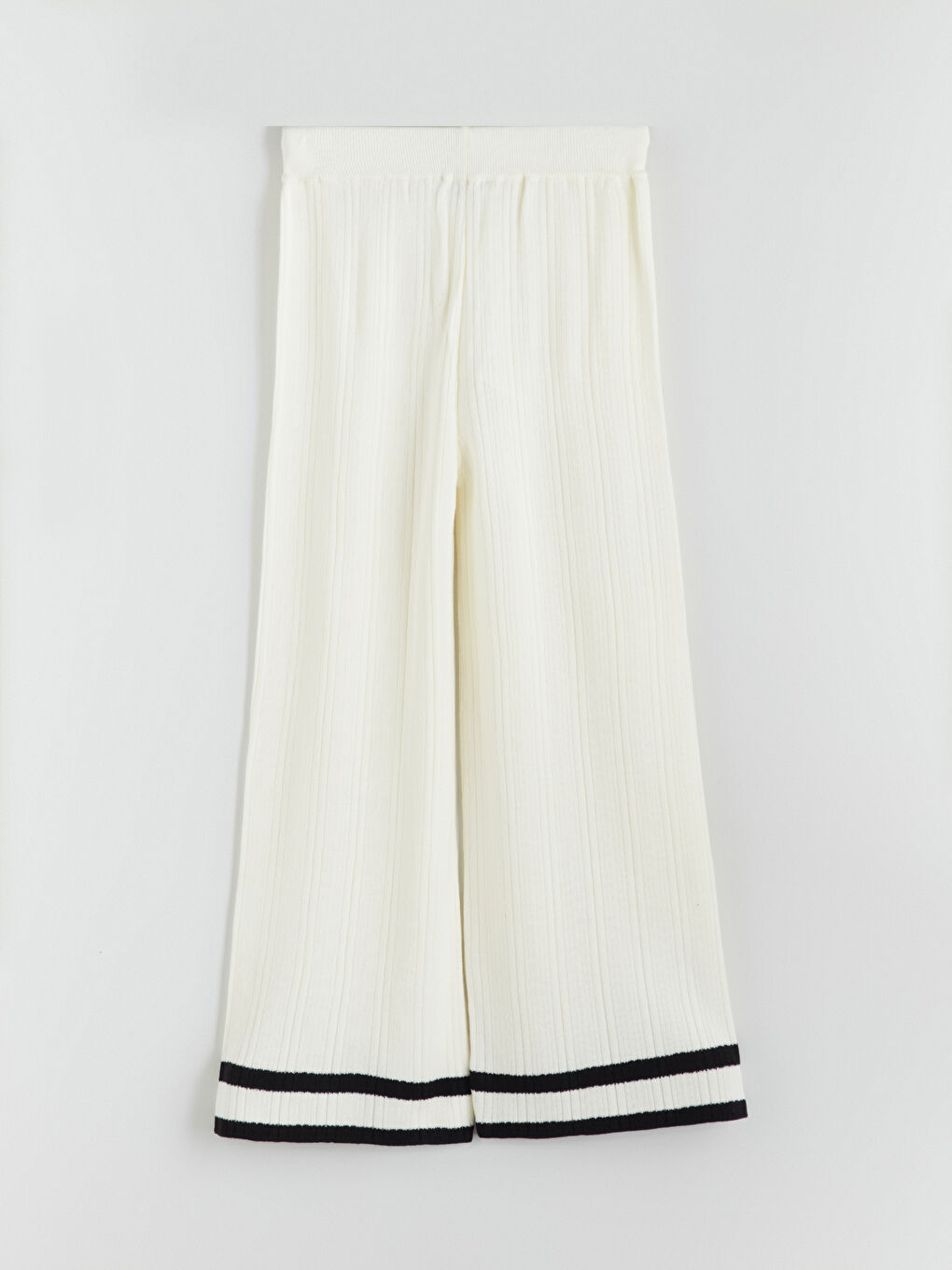 Women's Elastic Waist Striped Knitwear Trousers-10