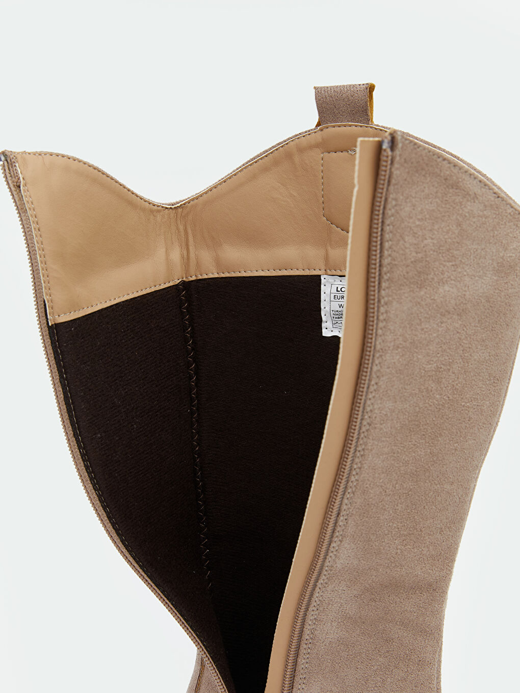 Bej Deri Görünümlü Kadın Kovboy Çizme-6