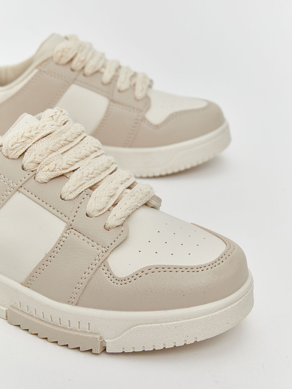 Bej Bağcıklı Kız Çocuk Spor Ayakkabı-2