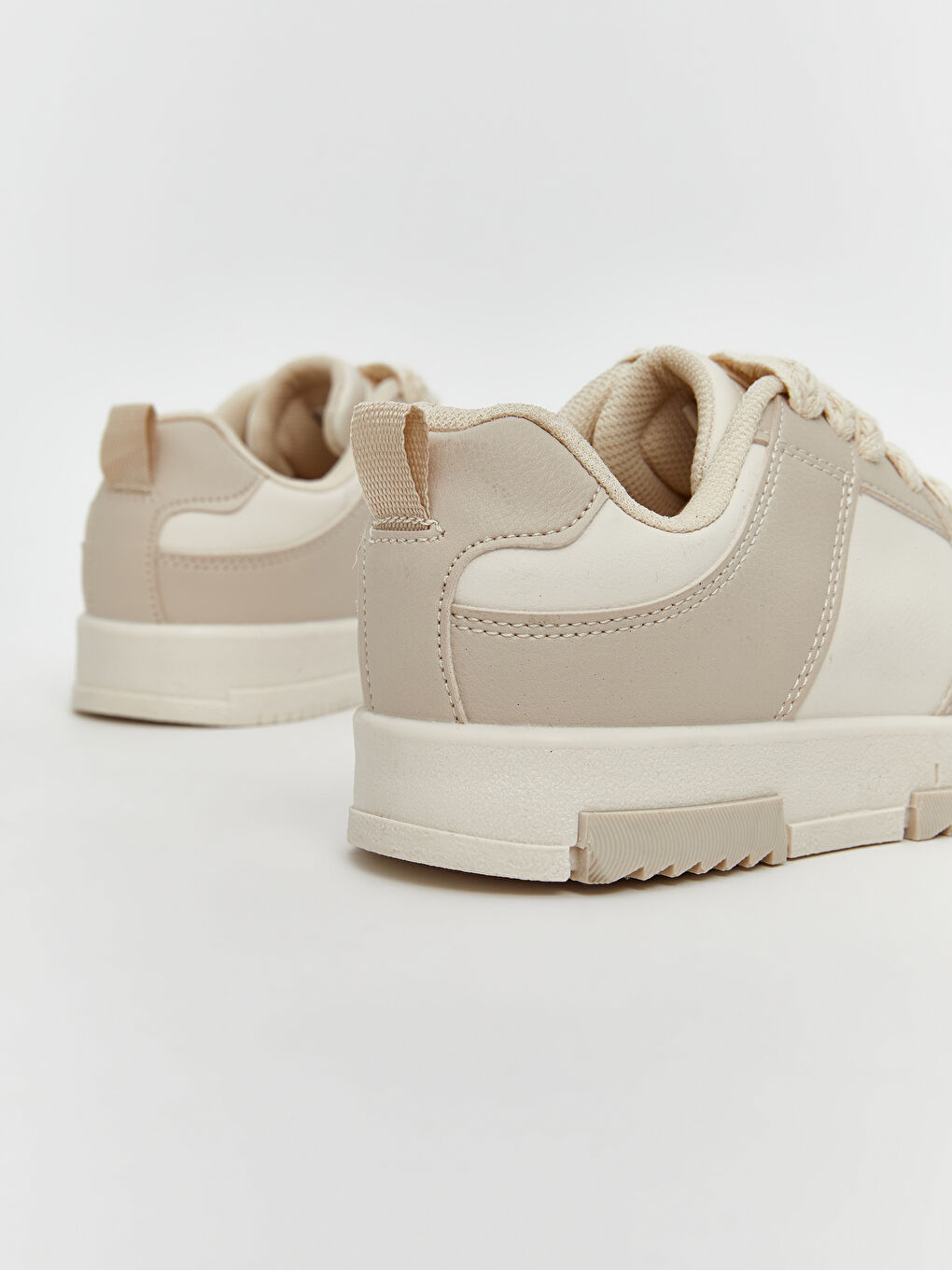 Bej Bağcıklı Kız Çocuk Spor Ayakkabı-4