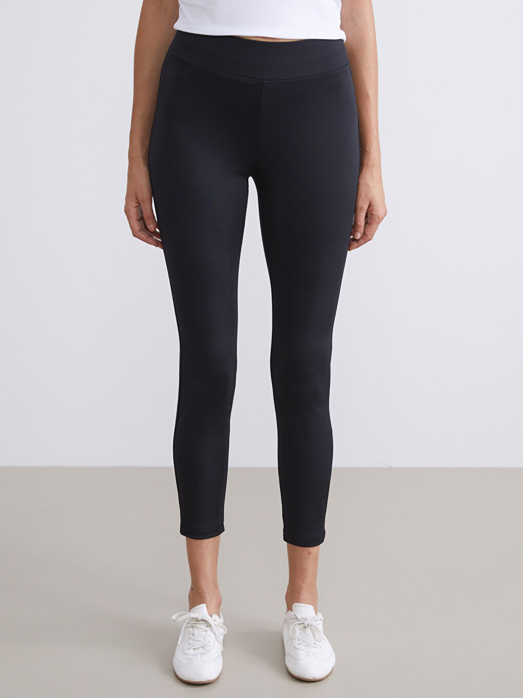 Plain High Waist Women's Leggings-1