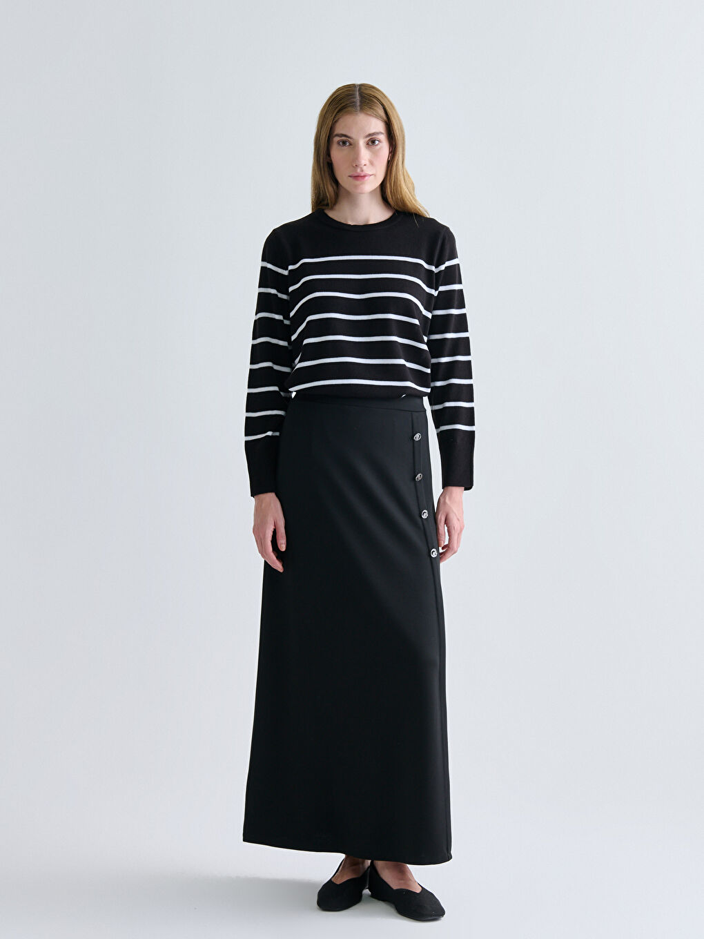 Elasticated Waist A-Line Skirt