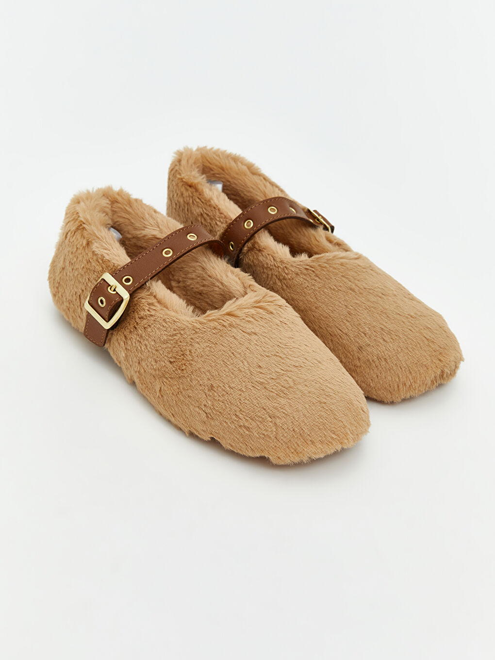 Kahverengi Pelüş Kadın Ev Terliği