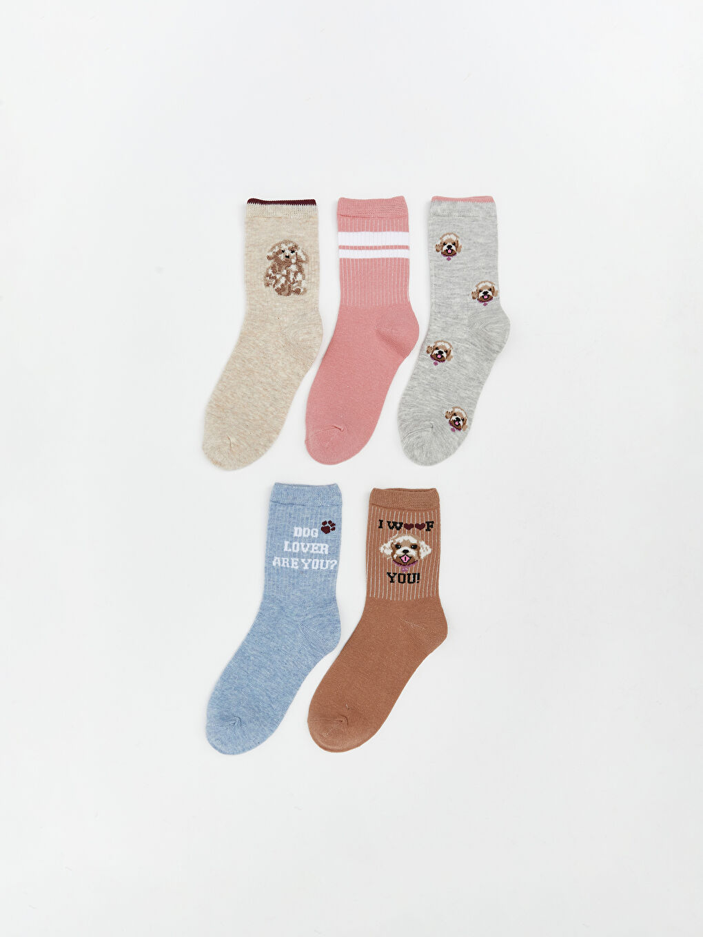 Patterned Girls' Ankle Socks 5 Pack