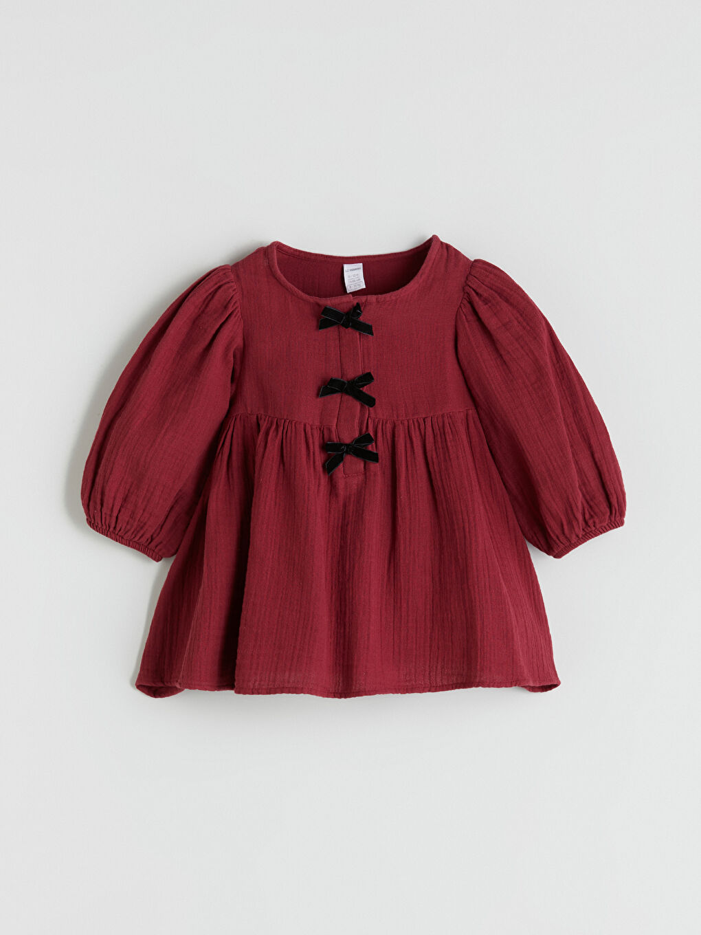 LCW ECO Crew Neck Bow Detailed Girls' Dress -W5HI96Z1-YYP