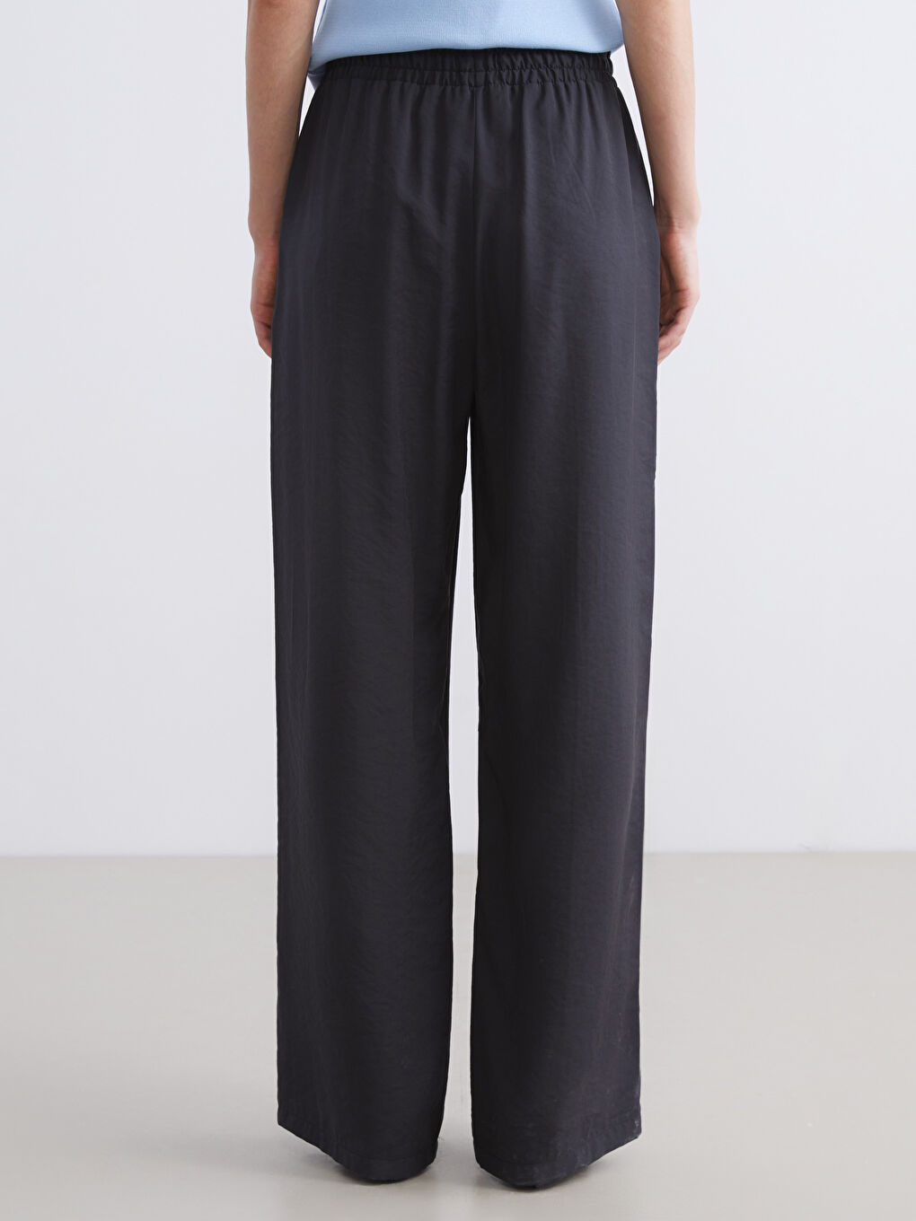 Siyah Büyük Beden Modal Karışımlı Kadın Pantolon-4