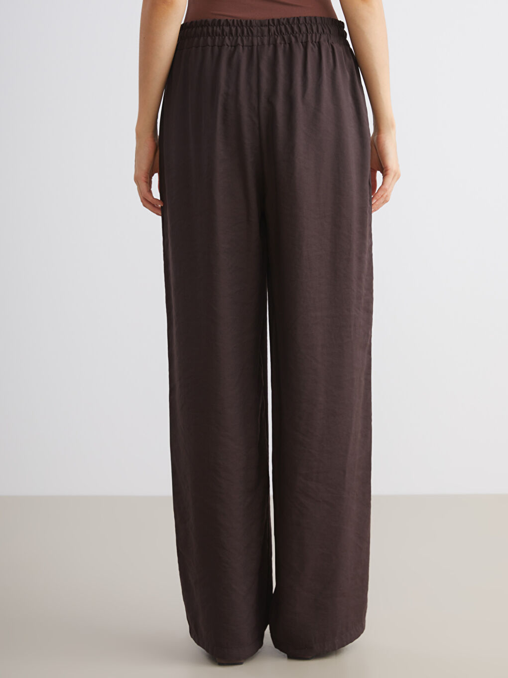 Kahverengi Büyük Beden Modal Karışımlı Kadın Pantolon-4